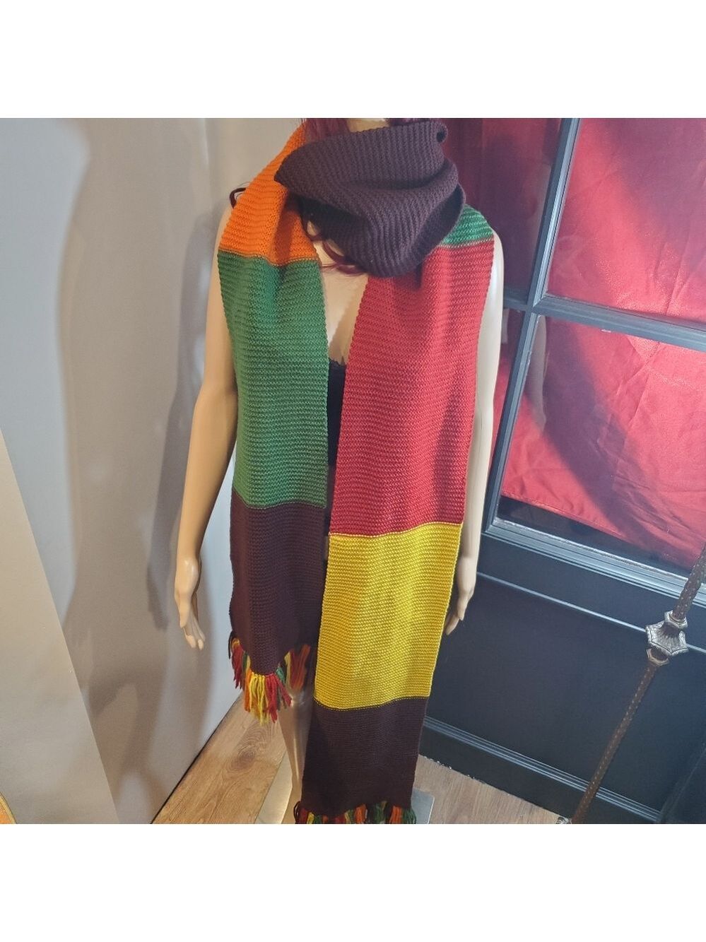 Large Boho Colorful Knit Scarf